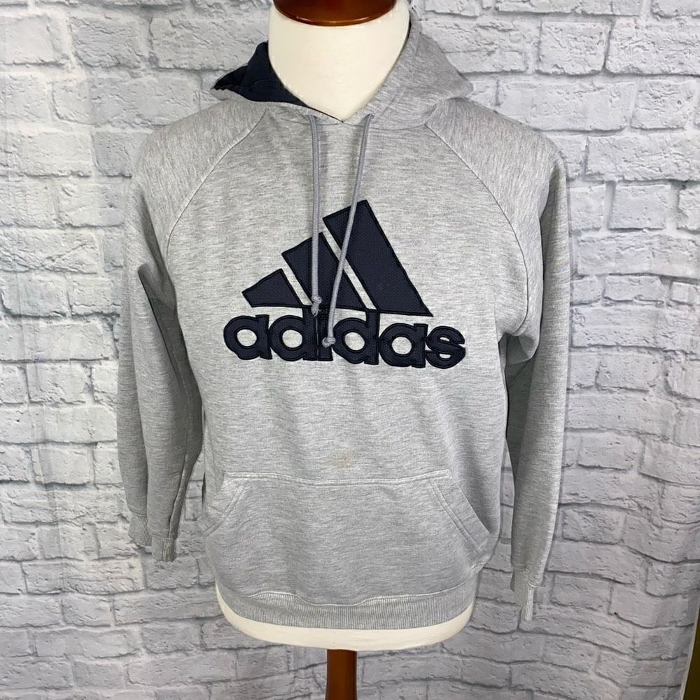 Adidas classic pullover Longsleeve hoodie w/front pocket drawstring hood sz M